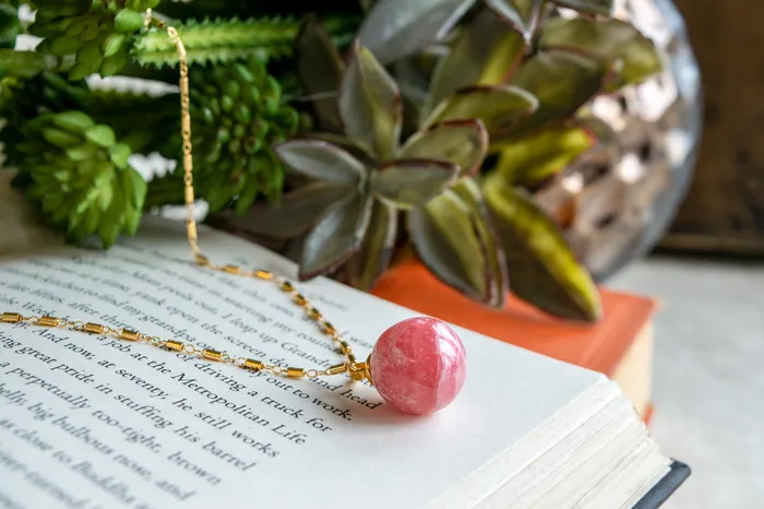 Necklaces Rhodocrosite 14KTGF Necklace Pendant Elisa Ilana