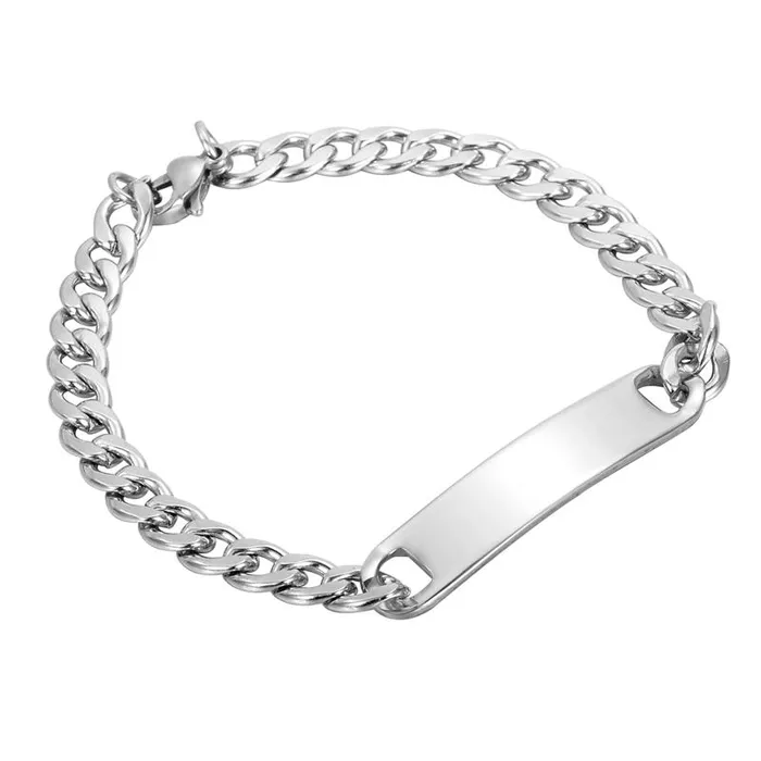 sparklingselections Bracelets New stylish Silver Stainless Steel curb chain Bracelet sparklingselections Bracelets New stylish Silver Stainless Steel curb chain Bracelet