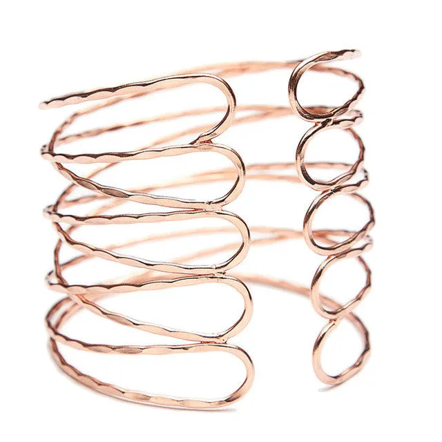 sparklingselections Bracelets Punk Gold Arm Cuff Bangle Bracelet For Women sparklingselections Bracelets Punk Gold Arm Cuff Bangle Bracelet For Women