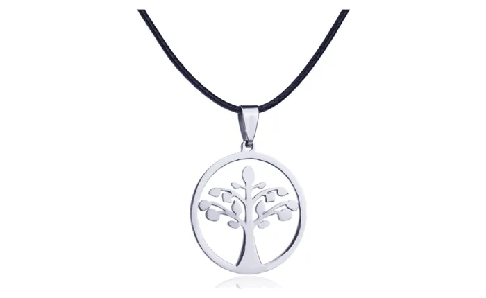 sparklingselections Necklaces Fashion Leather Rope Hollow Tree Pendant Necklace For Women sparklingselections Necklaces Fashion Leather Rope Hollow Tree Pendant Necklace For Women