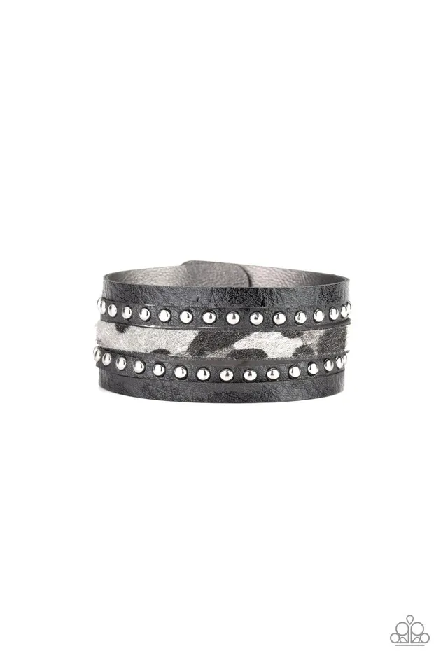 Born To Be WILDCAT Silver Urban Bracelet Jewelry by Bretta Paparazzi Accessories Bracelets