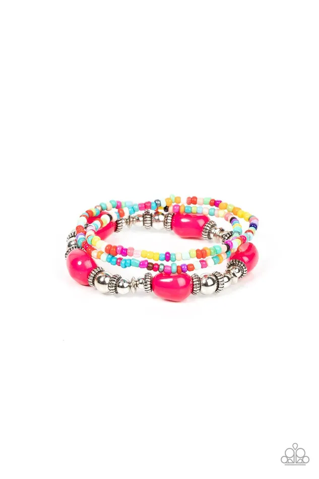 Bracelets Paparazzi Accessories Confidently Crafty Pink Bracelet Jewelry by Bretta