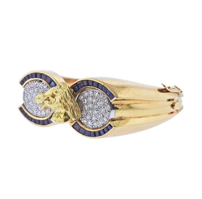 Bracelets Salvador Dali Limited Edition Diamond Sapphire Gold Horse Head Bracelet Salvador Dali Bracelets Salvador Dali Limited Edition Diamond Sapphire Gold Horse Head Bracelet Salvador Dali
