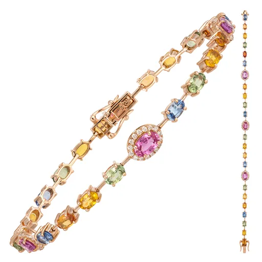 Bracelets YaninaCo Jewelry Multicolor Sapphire and Diamond Bracelet