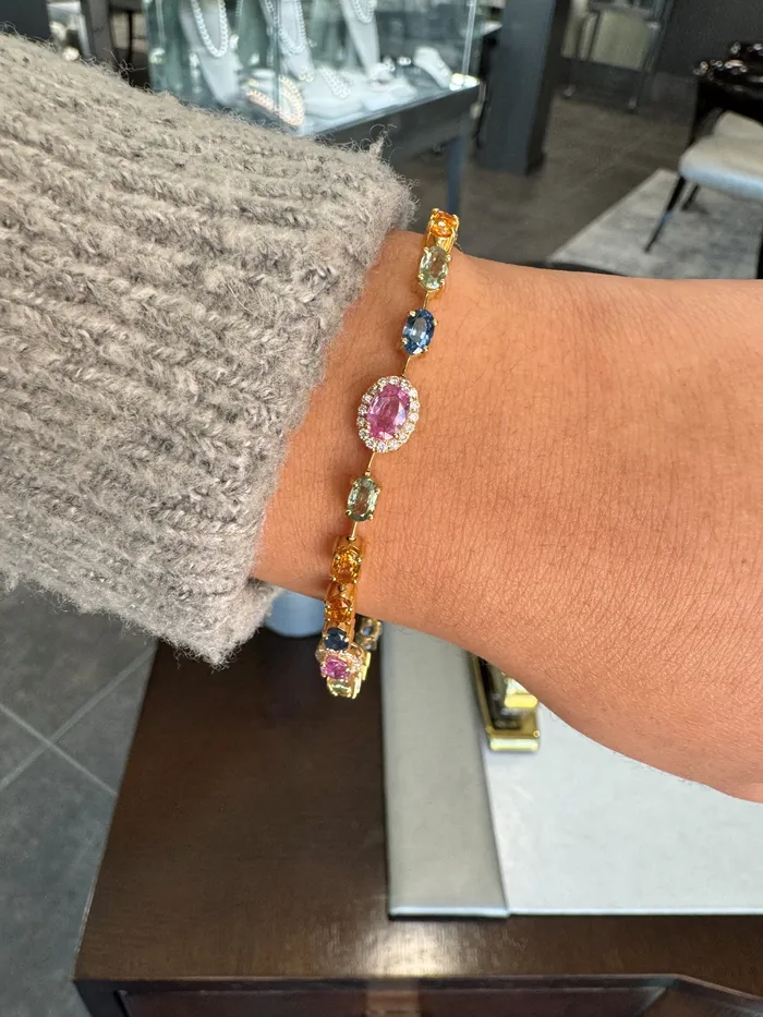 Bracelets YaninaCo Jewelry Multicolor Sapphire and Diamond Bracelet