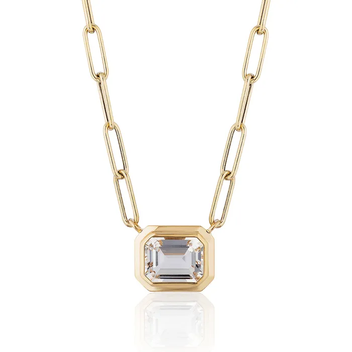 Goshwara Necklaces Goshwara Manhattan Rock Crystal Gold Link Necklace