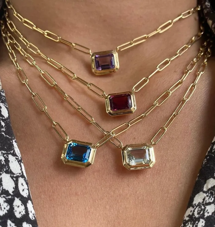 Goshwara Necklaces Goshwara Manhattan Rock Crystal Gold Link Necklace