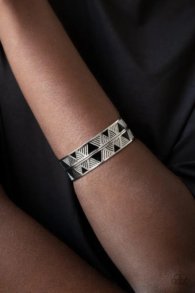 Hidden Glyphs Black Bracelet Jewelry by Bretta Paparazzi Accessories Bracelets