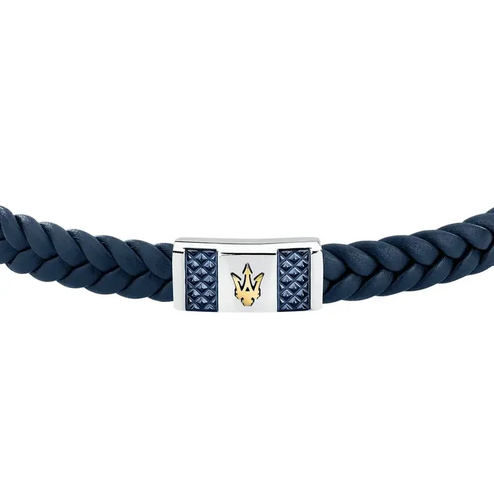 Maserati Bracelets Maserati Mens Bracelet Recycled Leather Stainless Steel and Recycled Leather 191cm