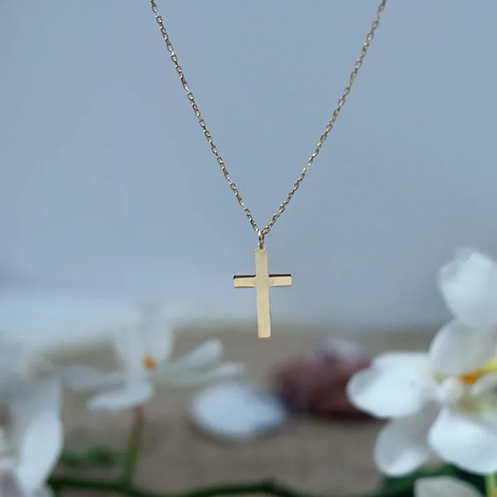 Necklace Senso Kids My Luck gold childrens cross necklace made of 14k Senso Kids Necklaces