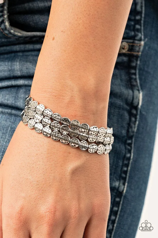 Paparazzi Accessories Bracelets Hammered Heirloom Silver Bracelet Jewelry by Bretta Paparazzi Accessories Bracelets Hammered Heirloom Silver Bracelet Jewelry by Bretta