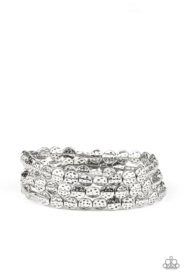 Paparazzi Accessories Bracelets Hammered Heirloom Silver Bracelet Jewelry by Bretta