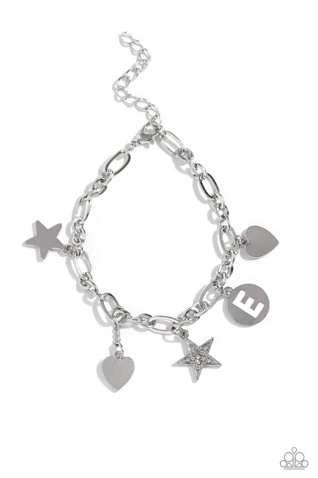 Paparazzi Accessories Bracelets Legacy Letters White E Bracelet Jewelry by Bretta