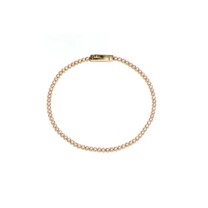 Senso Gold BRACELET Senso Gold Yellow Gold Tennis with pink crystals Bracelets Senso Gold BRACELET Senso Gold Yellow Gold Tennis with pink crystals Bracelets