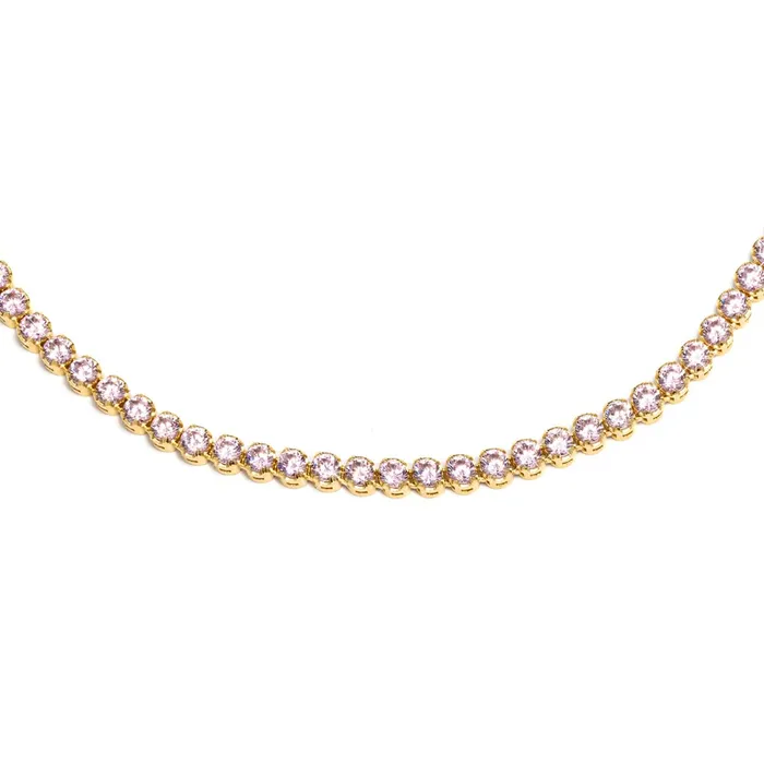 Senso Gold BRACELET Senso Gold Yellow Gold Tennis with pink crystals Bracelets