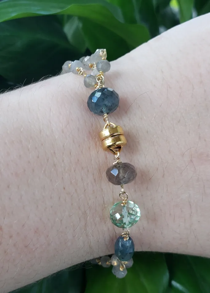AVF Labradorite Kyanite Moss Aqua Green Amethyst Triple Strand Beaded Bracelet SI3686 SI2841 AVF Bracelets AVF Labradorite Kyanite Moss Aqua Green Amethyst Triple Strand Beaded Bracelet SI3686 SI2841 AVF Bracelets