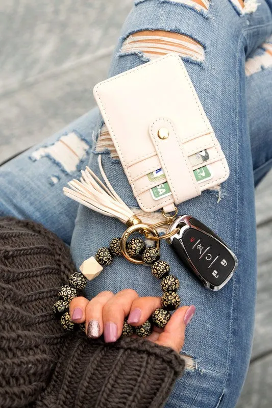 Bracelets Leopard Beaded Key Ring Wallet Bracelet Ailis Corner Bracelets Leopard Beaded Key Ring Wallet Bracelet Ailis Corner