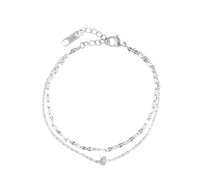 Bracelets Mai Dsire BIJOU SILVER DAINTY DUO SOLITAIRE BRACELET
