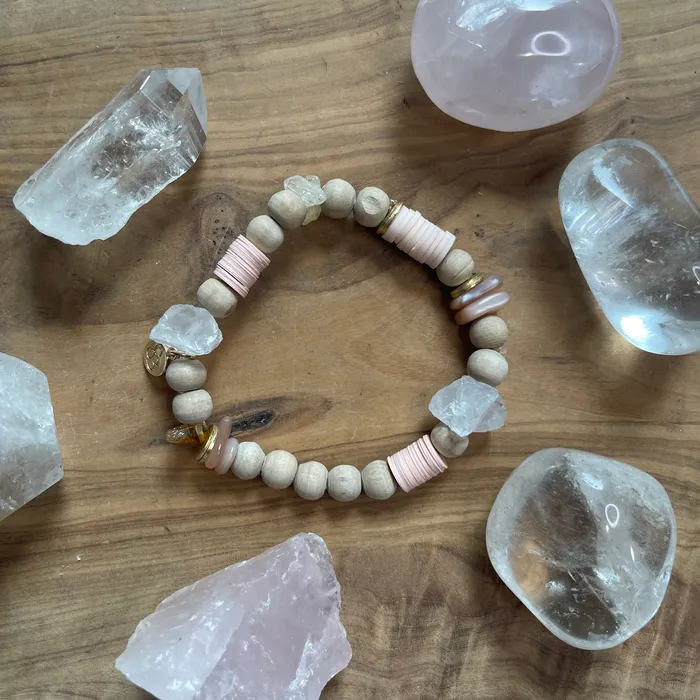 Bracelets Sarah Belle Live Happy Stacking Bracelet Blush