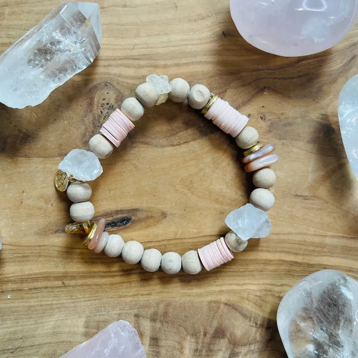 Bracelets Sarah Belle Live Happy Stacking Bracelet Blush