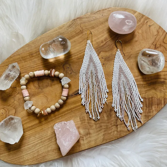 Bracelets Sarah Belle Live Happy Stacking Bracelet Blush