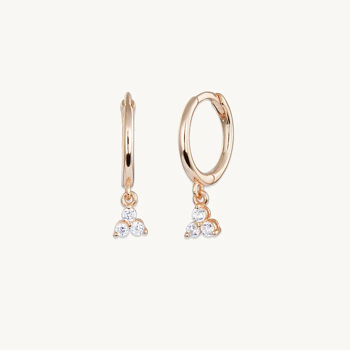 Camile Stone Earrings Lotus Dangling Hoop Earrings
