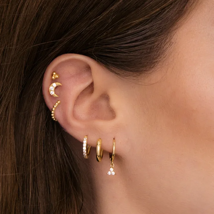 Camile Stone Earrings Lotus Dangling Hoop Earrings