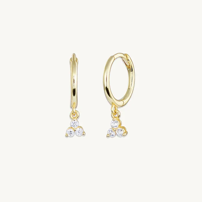 Camile Stone Earrings Lotus Dangling Hoop Earrings