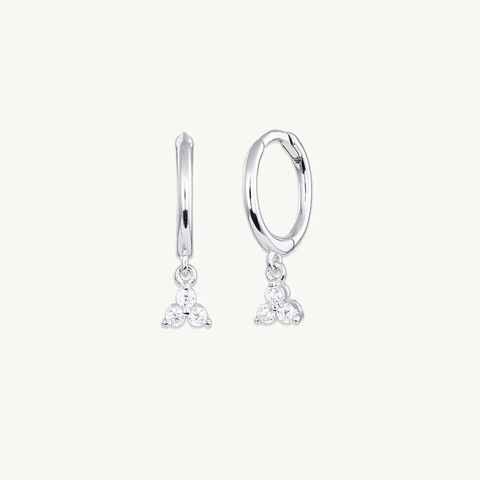Camile Stone Earrings Lotus Dangling Hoop Earrings