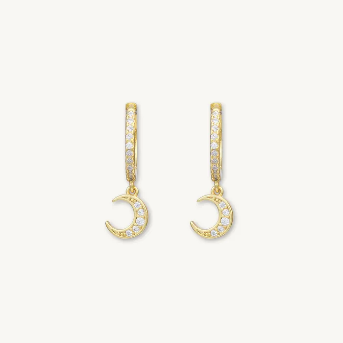 Camile Stone Earrings Moon Sapphire Huggie Earrings