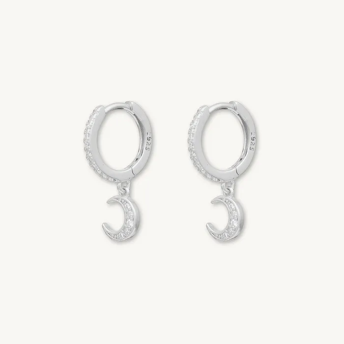 Camile Stone Earrings Moon Sapphire Huggie Earrings