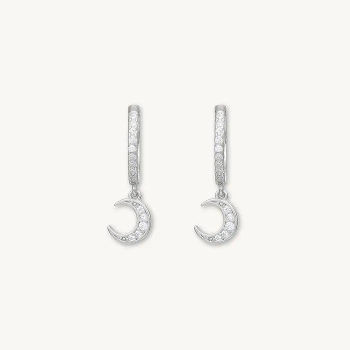 Camile Stone Earrings Moon Sapphire Huggie Earrings
