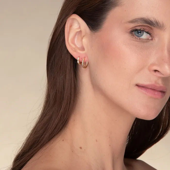 Earrings Camile Stone Classic Molten Huggie Hoop Earrings Earrings Camile Stone Classic Molten Huggie Hoop Earrings