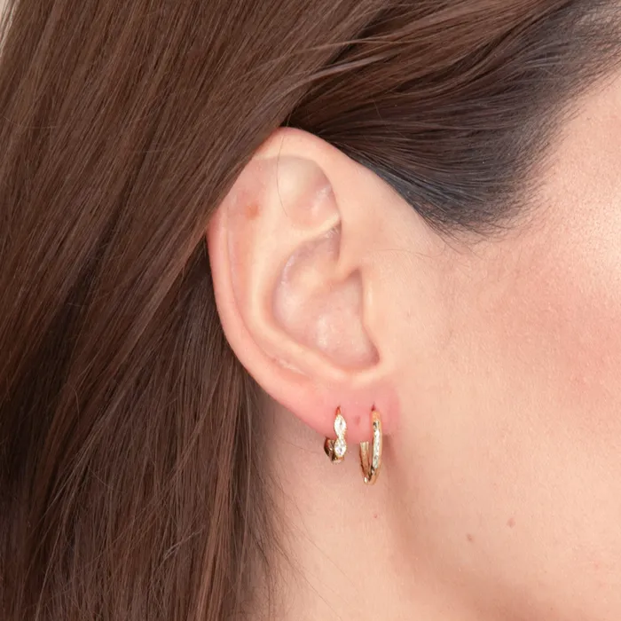 Earrings Camile Stone Classic Molten Huggie Hoop Earrings Earrings Camile Stone Classic Molten Huggie Hoop Earrings
