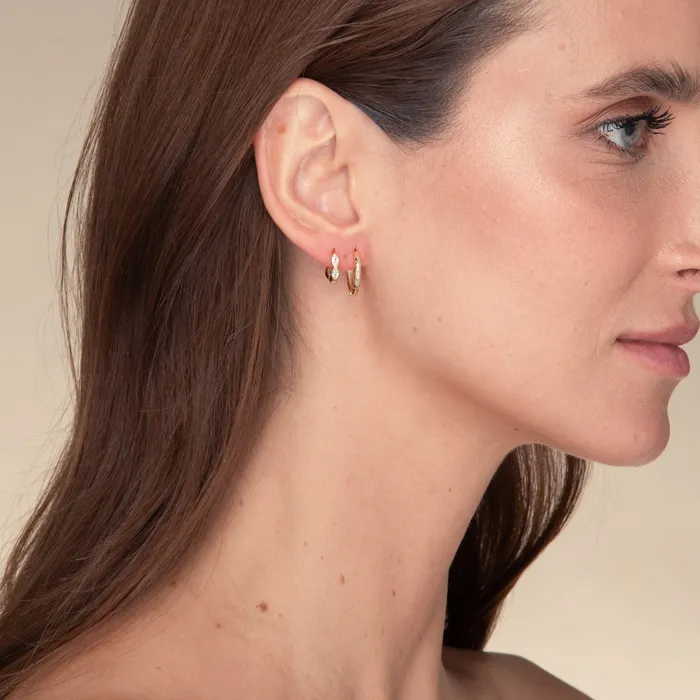 Earrings Camile Stone Classic Molten Huggie Hoop Earrings Earrings Camile Stone Classic Molten Huggie Hoop Earrings
