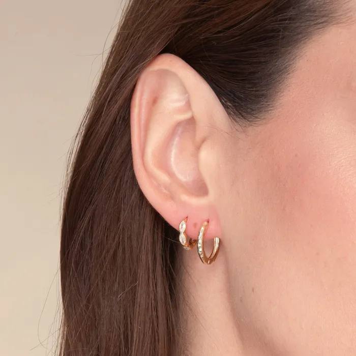 Earrings Camile Stone Classic Molten Huggie Hoop Earrings Earrings Camile Stone Classic Molten Huggie Hoop Earrings