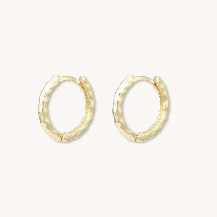 Earrings Camile Stone Classic Molten Huggie Hoop Earrings Earrings Camile Stone Classic Molten Huggie Hoop Earrings