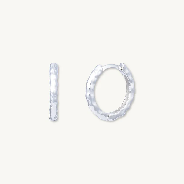 Earrings Camile Stone Classic Molten Huggie Hoop Earrings Earrings Camile Stone Classic Molten Huggie Hoop Earrings