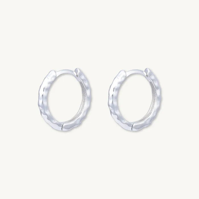 Earrings Camile Stone Classic Molten Huggie Hoop Earrings Earrings Camile Stone Classic Molten Huggie Hoop Earrings