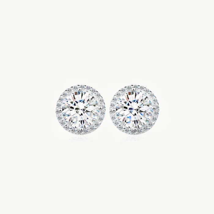 Earrings Camile Stone Moissanite Halo Stud Earrings 05 Carat