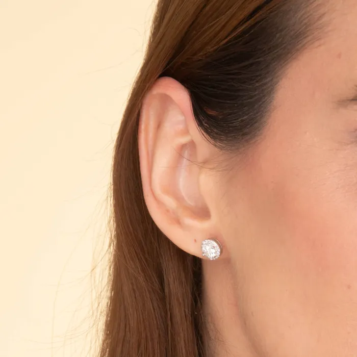Earrings Camile Stone Moissanite Halo Stud Earrings 05 Carat