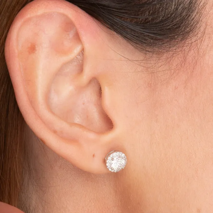 Earrings Camile Stone Moissanite Halo Stud Earrings 05 Carat
