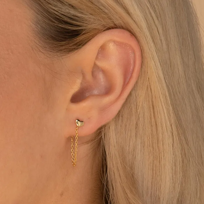 Heart Dangle Chain Earrings Camile Stone Earrings