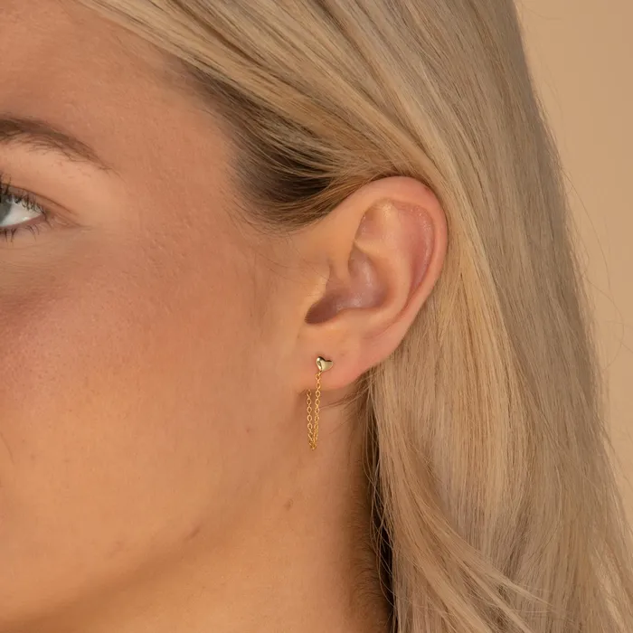 Heart Dangle Chain Earrings Camile Stone Earrings