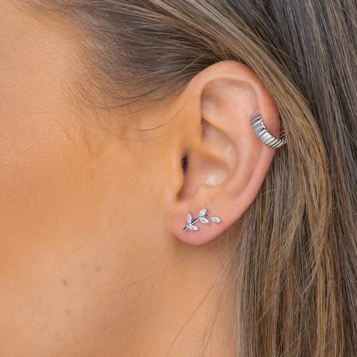 Leaf Sapphire Climber Earrings Camile Stone Earrings Leaf Sapphire Climber Earrings Camile Stone Earrings