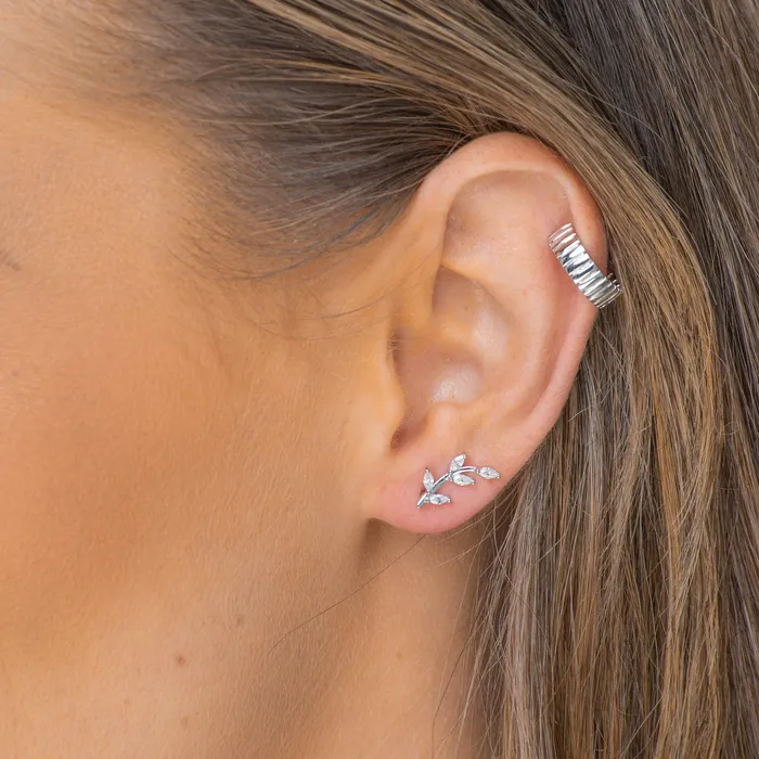 Leaf Sapphire Climber Earrings Camile Stone Earrings Leaf Sapphire Climber Earrings Camile Stone Earrings