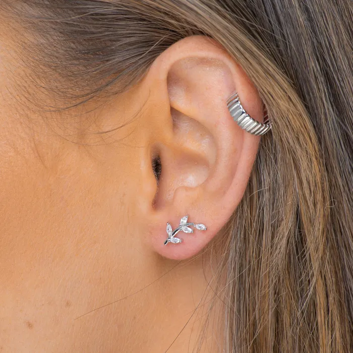 Leaf Sapphire Climber Earrings Camile Stone Earrings Leaf Sapphire Climber Earrings Camile Stone Earrings