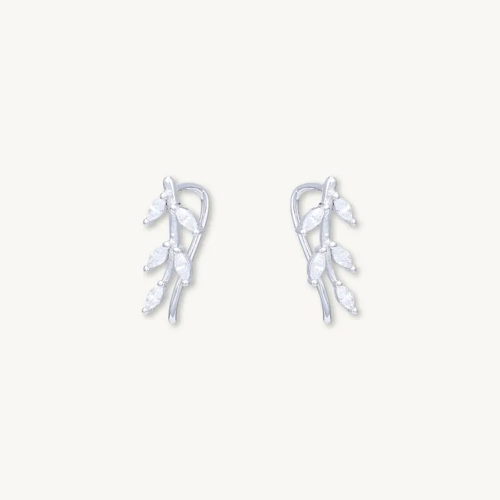 Leaf Sapphire Climber Earrings Camile Stone Earrings Leaf Sapphire Climber Earrings Camile Stone Earrings