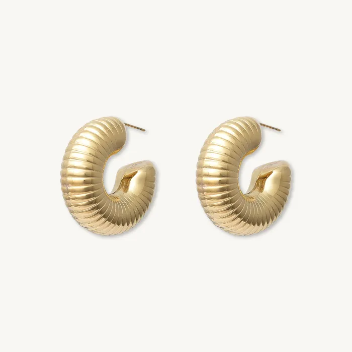 Leila Statement Tube Earrings Camile Stone Earrings