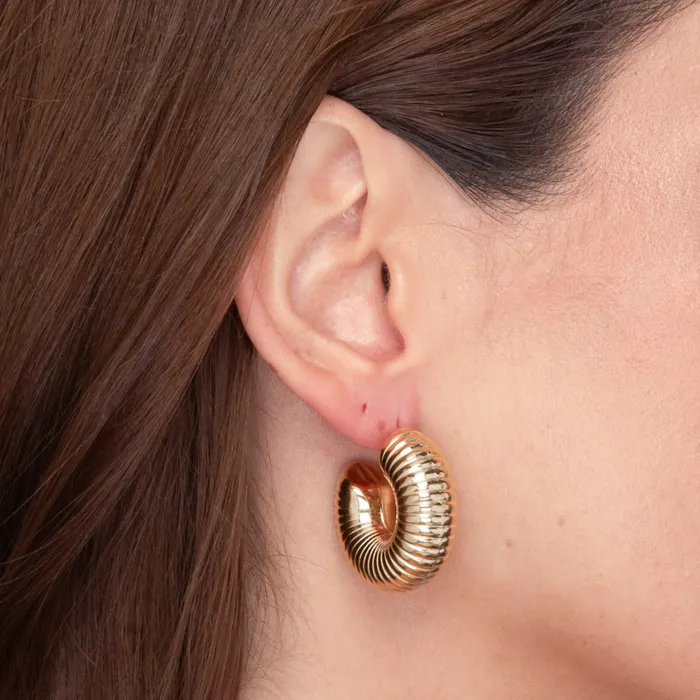 Leila Statement Tube Earrings Camile Stone Earrings